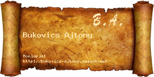 Bukovics Ajtony névjegykártya